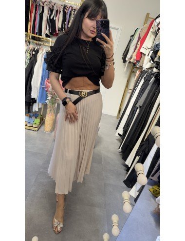 Beżowa plisowana spódnica // 4019