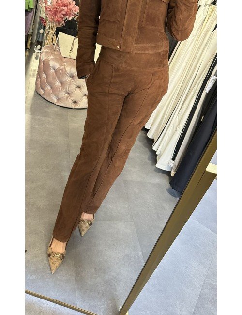 spodnie ze skóry naturalnej zamszowej // 4029**