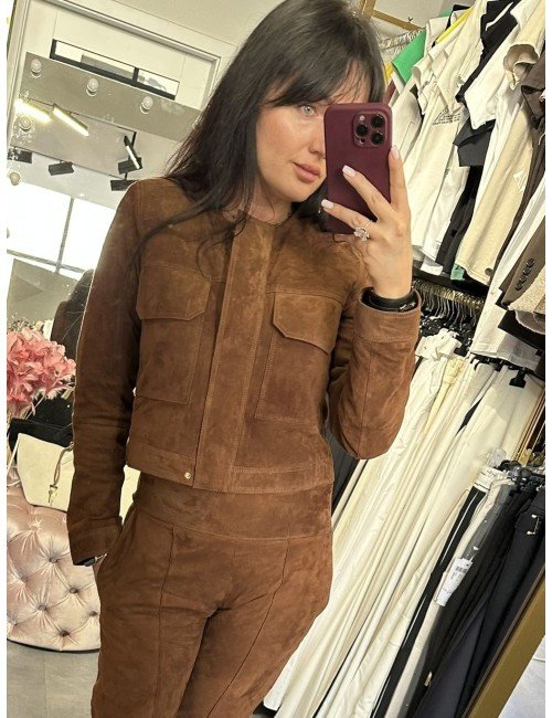 Kurtka ze skóry naturalnej, skóra zamszowa // 4030**