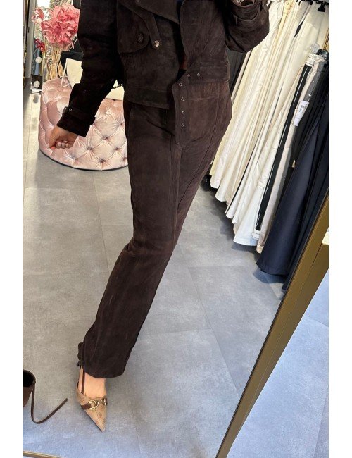 spodnie ze skóry naturalnej zamszowej // 4031**