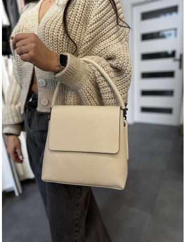 skóra naturalna - kremowa torba // 2261