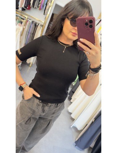 Bluzka z krótkim rękawem prążek // 4055