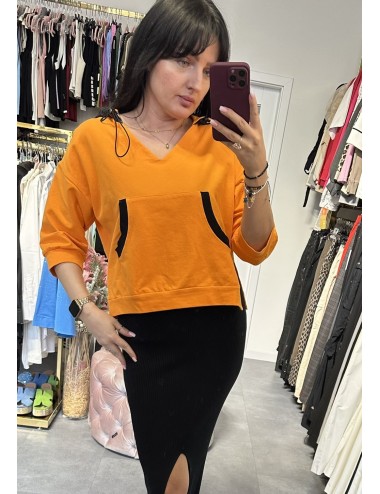 Pomarańczowa bluza z kapturem // 4086