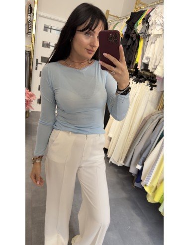 Elegancka bluzka z długim rękawem – luksus wiskozy i jedwabiu | Made in Italy