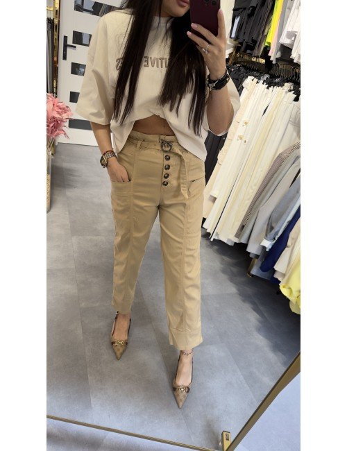 Spodnie Pinko w kolorze khaki – elegancja i wygoda w jednym