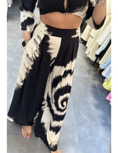 Spodnie HaveOne z Wiskozy – Tie-Dye, Szerokie Nogawki, Wysoki Stan