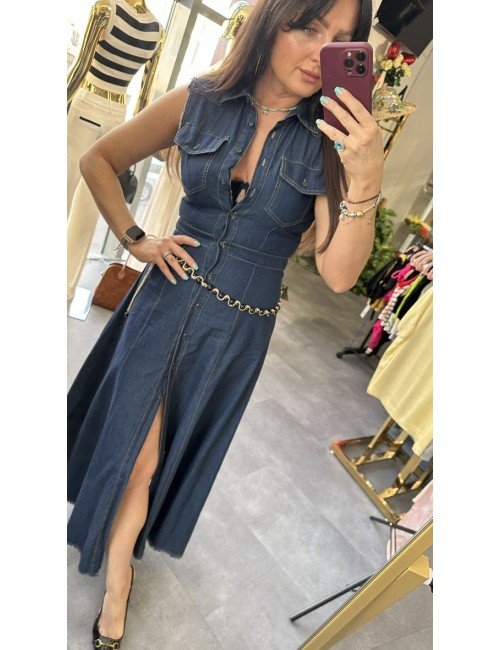 Denimowa sukienka z bawełny marki Pia.B – włoski styl i wygoda