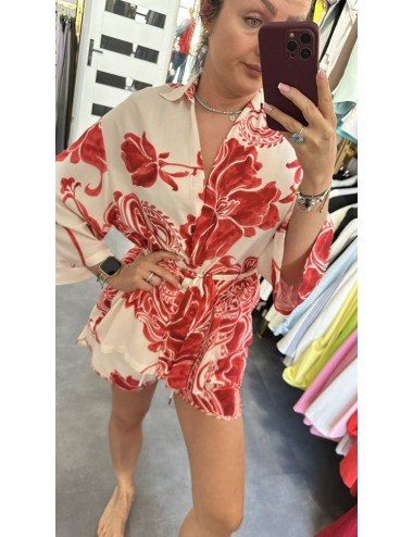 Letni komplet IMPERIAL z koszulą i szortami z wiskozy – włoski styl i komfort