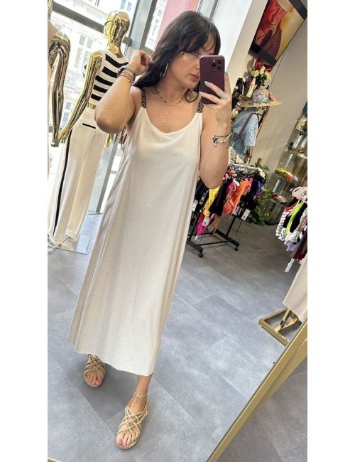 Letnia sukienka maxi z wiskozy i lnu – Ana Caselli | Włoska elegancja