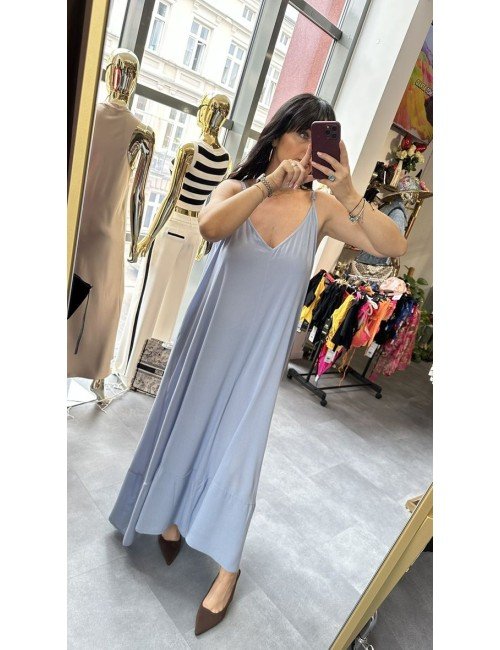 Sukienka Maxi AdoreDanew Błękitna | Wiskoza | Elegancka Sukienka Letnia z Kieszeniami