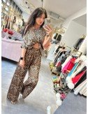 Spodnie Palazzo Leopard Ana Caselli | 100% Wiskoza | Komfort i Styl