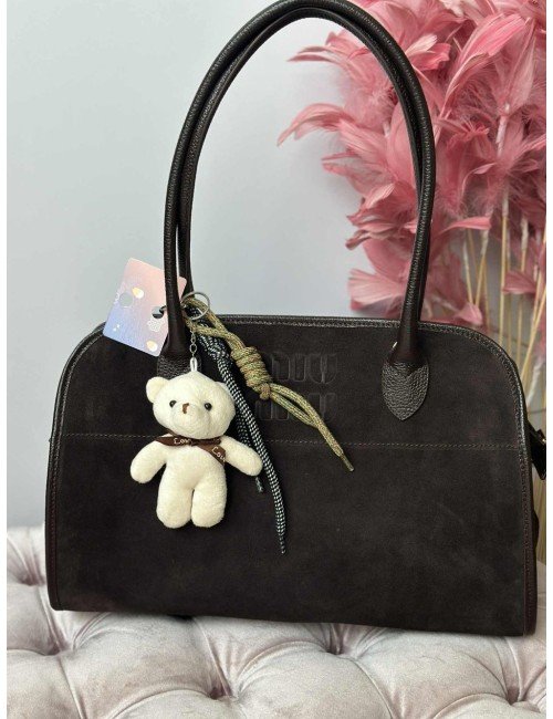 Brelok Miś do Torebki Pluszowy – Beżowy, Niebieski, Brązowy | Stylowy Dodatek