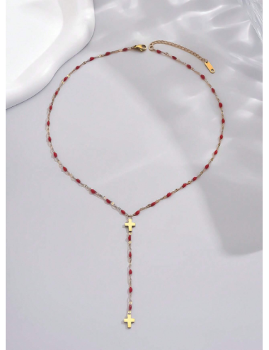 Naszyjnik Różaniec z Krzyżami – Dostępny w 3 Kolorach // 4509*