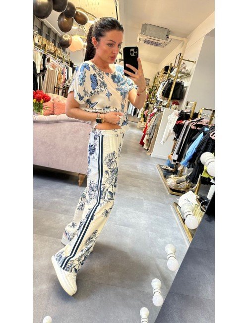 Bluzka Ana Caselli Krótka | Wzór Orientalny | Wiskoza | Letnia Elegancka | Moda Włoska