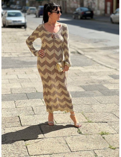 Sukienka Maxi Długi Rękaw | 100% Bawełna | Made in Italy | Odzież Damska