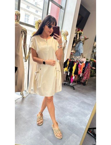 Sukienka Bawełniana Oversize z Kieszeniami – Czarna Beżowa Kremowa | Sklep [Nazwa Twojego Sklepu]