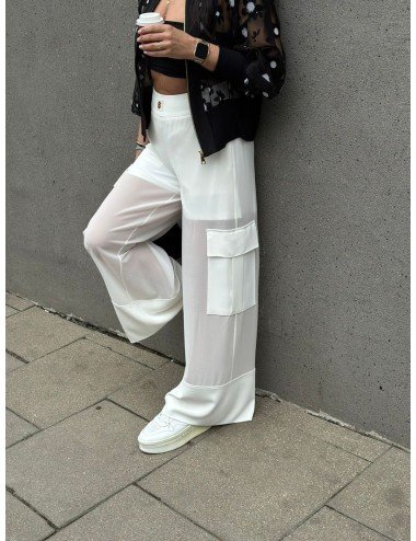 Spodnie Damskie z Prostymi Nogawkami – Białe, Czarne, Pudrowy Róż – 91% Wiskoza, 5% Poliamid, 4% Elastan // 4603