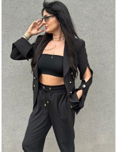 czarny top od Kontatto // 1709