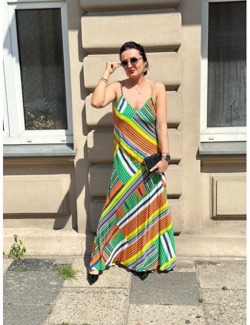 Sukienka maxi Lola Casademunt w kolorowe paski – hiszpański styl na lato!
