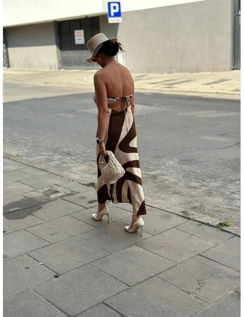 Sukienka Maxi Lumina Wzorzysta | 100% Wiskoza | Włoska Moda | Odzież Damska