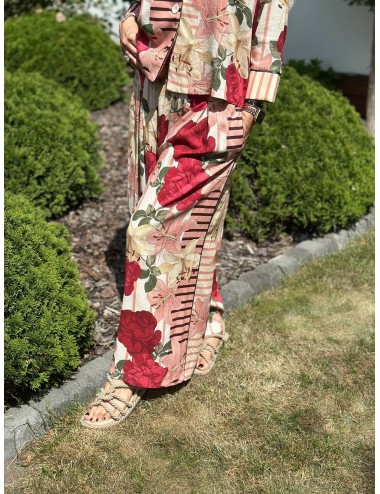 Spodnie Damskie Palazzo Rozcięcia | Wiskoza Len | Souvenir Made in Italy | Spodnie Letnie