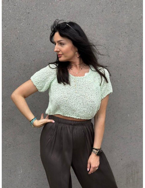 Bluzka Damska Dzianina Odkryte Plecy Vicolo Made in Italy Uniwersalny Rozmiar