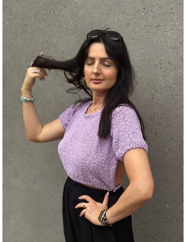 Bluzka Damska Dzianina Odkryte Plecy Vicolo Made in Italy Uniwersalny Rozmiar