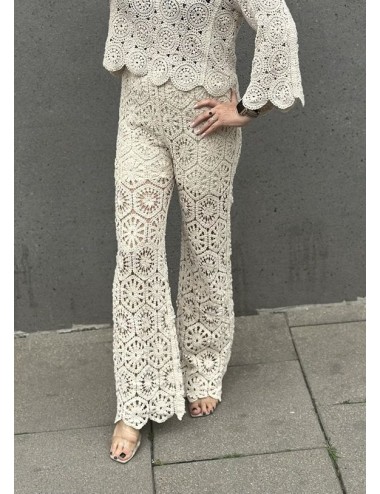 Ażurowe Spodnie z Szeroką Nogawką - Ana Caselli - Bawełna | Moda Włoska // 4704