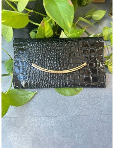 Klasyka i Blask: Torebka Kopertówka z Wzorem Skóry Krokodyla // 4776