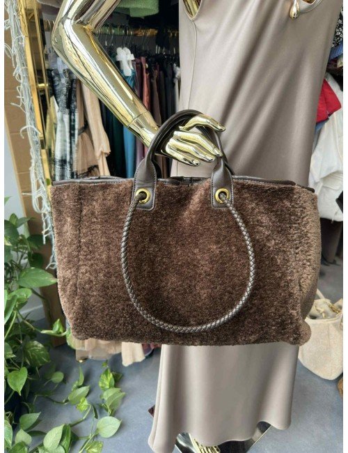 Unikalny Design i Naturalne Ciepło: Torebka Dwustronna z Futerkiem i Skóry Licowej // 4782