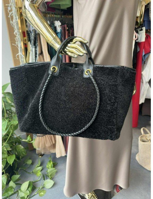 Unikalny Design i Naturalne Ciepło: Torebka Dwustronna z Futerkiem i Skóry Licowej // 4783