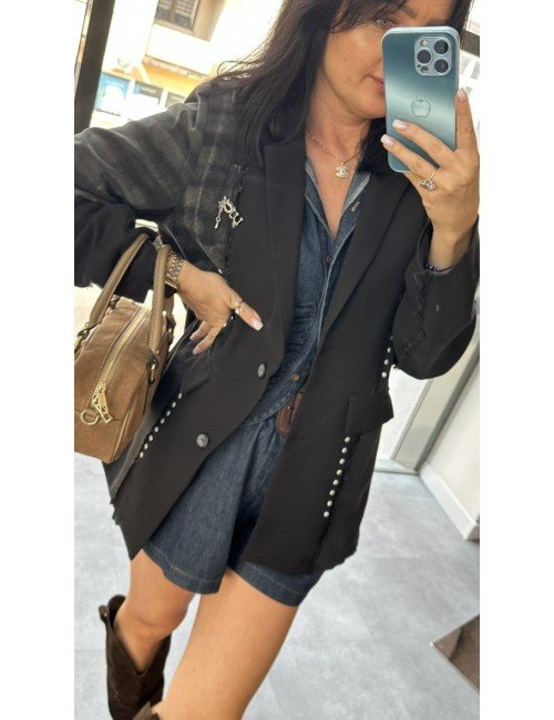 Żakiet Oversize Lyocell - Made in Italy - z Odpinaną Broszką // 4790*