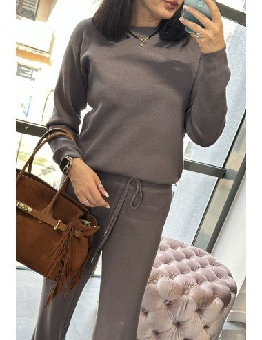 Szary Sweterek - Rękaw do Łokci | Miękki i Elegancki // 4804