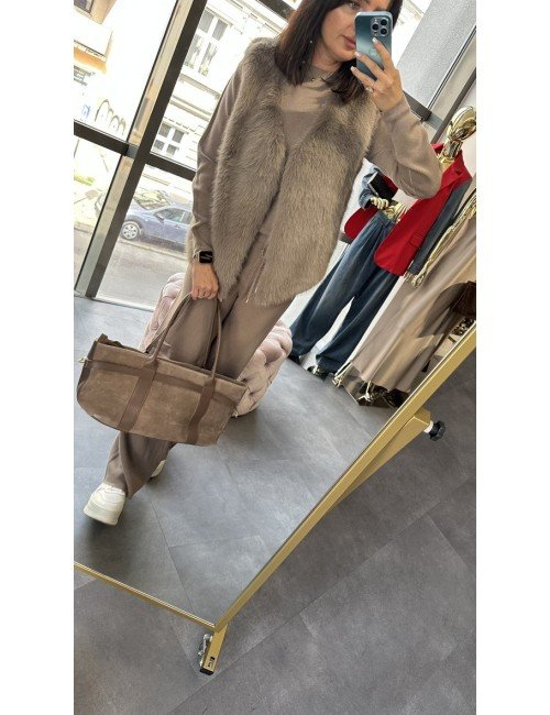 Brązowa/Karmelowa Kamizelka Eko Futro - Miękka i Elegancka | Styl i Komfort // 4811