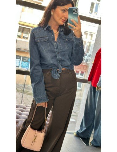 Koszula Jeansowa Damska Premium Denim na Napy Made in Italy (68% Bawełny) // 4833