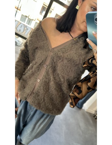 Krótki Kardigan z Fakturą 3D i Głębokim Dekoltem V – Miękka Wiskoza, Made in Italy (3 Kolory) // 4931