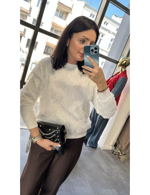 Luksusowa Bluza/Sweter 3D z Efektem Puszystości – Miękka Wiskoza, Made in Italy // 4932