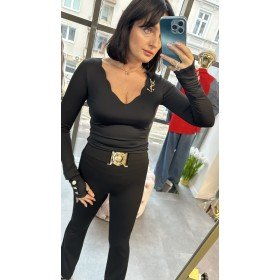 Włoska Bluzka Longsleeve "La Sinuosa" – Nowoczesny Look i Komfort Wiskozy // 5081