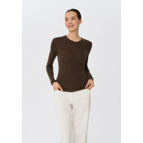 Bezszwowa bluzka z długim rękawem z wełny merino // 5092