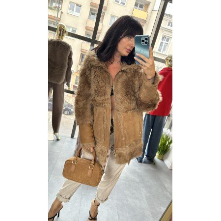 AdoreDanew: Luksusowy Kożuch Typu Puffer (Naturalne Futro) – Elegancja i Ciepło // 5184