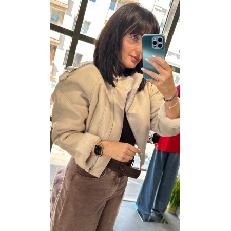 Luksusowy Kożuch Naturalny AdoreDanew – Skórzana Kurtka Aviator/Bomber // 5187