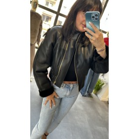 Luksusowy Kożuch Naturalny AdoreDanew – Skórzana Kurtka Aviator/Bomber // 5188