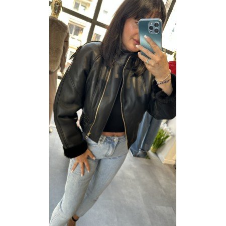 Luksusowy Kożuch Naturalny AdoreDanew – Skórzana Kurtka Aviator/Bomber // 5188