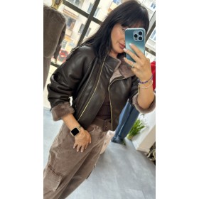 Luksusowy Kożuch Naturalny AdoreDanew – Skórzana Kurtka Aviator/Bomber // 5189