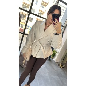 kremowa skóra naturalna // 5238