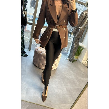 Legginsy Split Shine z Ozdobnym Pasem – Satynowy Blask i Luksusowe Dopasowanie // 5291