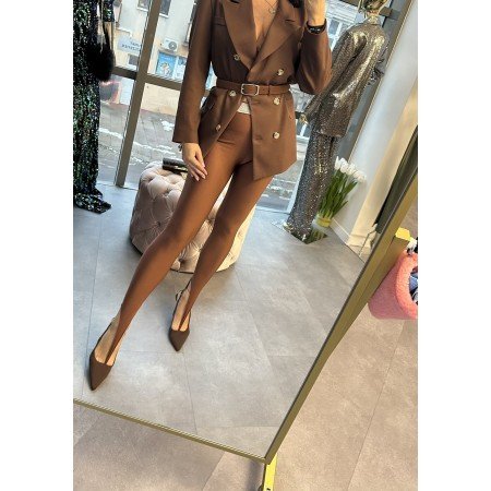 Legginsy Split Shine z Ozdobnym Pasem – Satynowy Blask i Luksusowe Dopasowanie // 5292