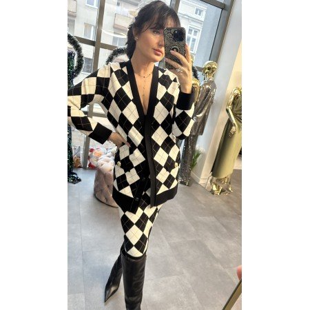 BABYLON – Ekskluzywny Kardigan Premium w Geometryczne Romby // 5327