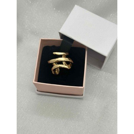 złoty pierścionek zygzak // 5331