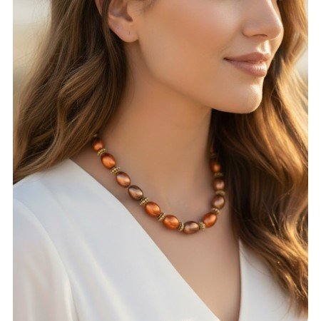brązowy naszyjnik // 5360